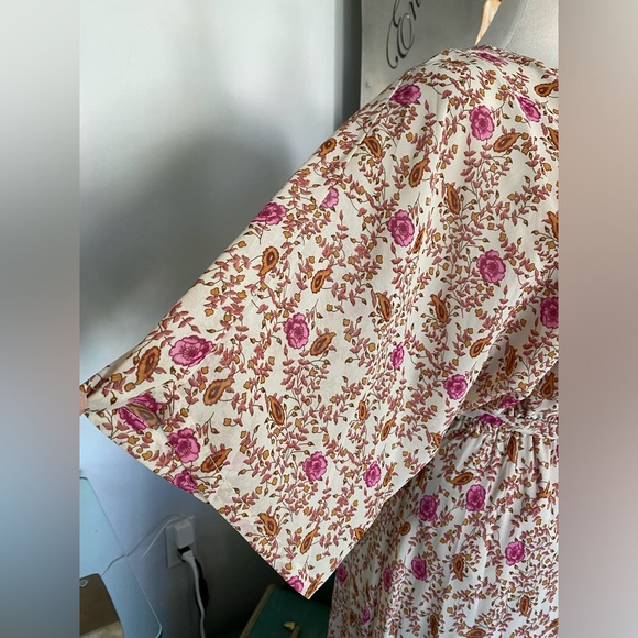 AAKAA MAXI FLORAL BOHO FLOWY RETRO WRAP ROMANTIC DRESS - Picture 6 of 10